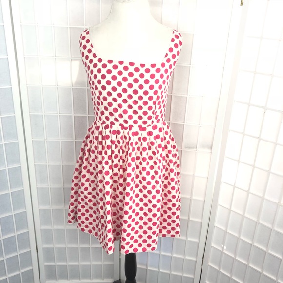 Delia’s Cream w Red Polka Dots Cotton Dress M - Picture 3 of 8